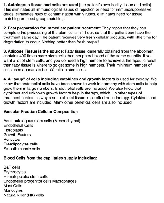 Walter P. Drake discusses the Stromal Vascular Fraction containing stem cells and other factors that are to date the most potent stem cell source of therapeutic results
